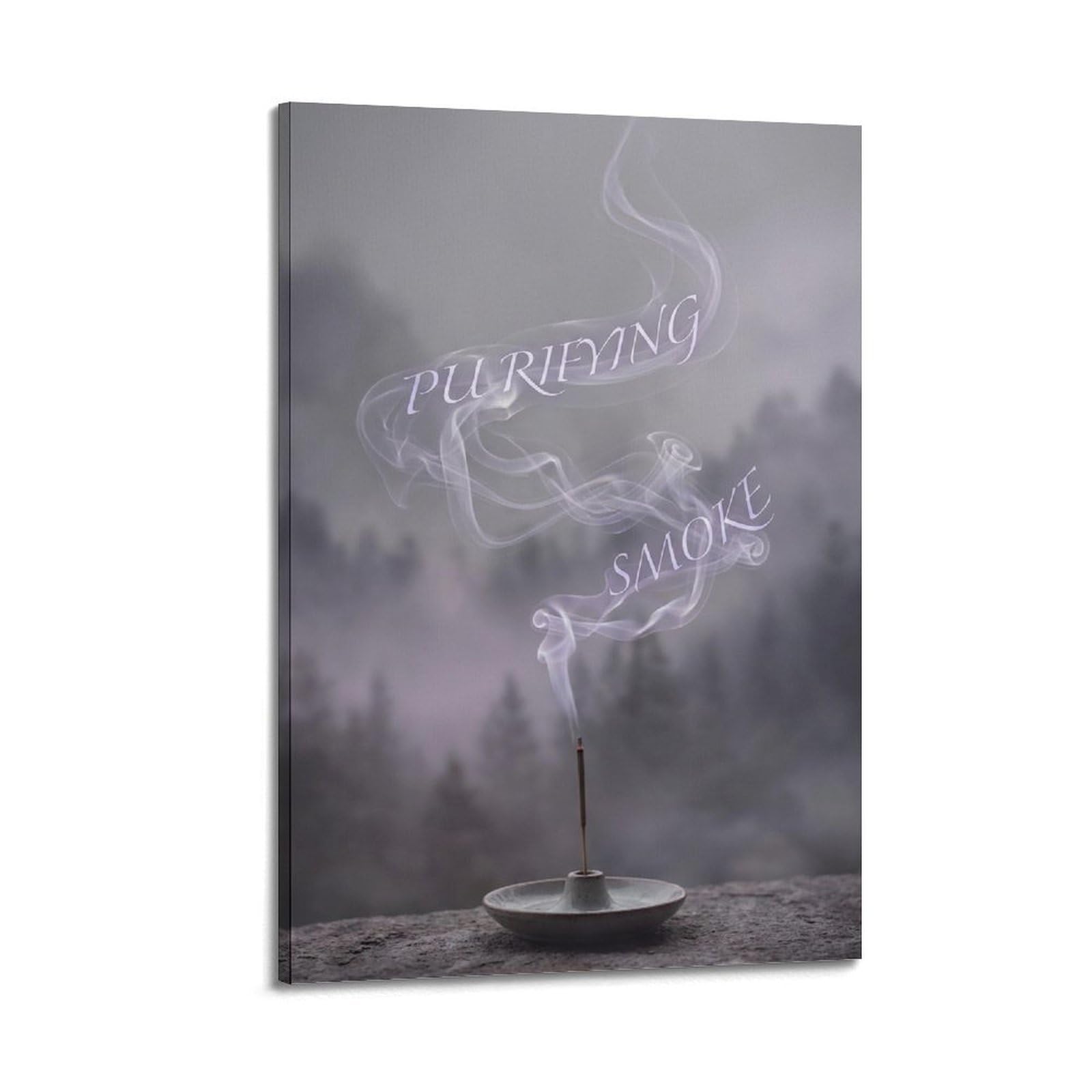 XKUGA Zen Incense Poster Purifying Smoke Forest Meditation Modern Decorative Canvas Prints - Ideal Wall Art for Family, Man Cave, Game Room, Boys & Girls Bedroom 20x30inch(50x75cm)