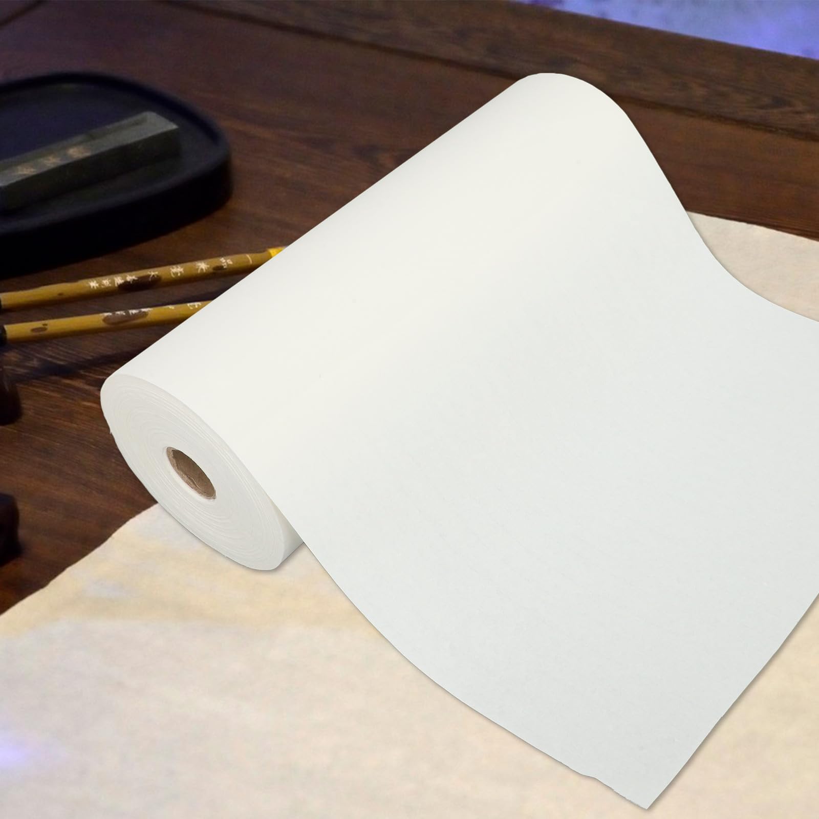 UKCOCO Weiße Skizzenpapierrolle aus Dickem Papier für Chinesische Kalligrafie und Künstlerische Tätigkeiten mit Glatter Präziser Oberfläche