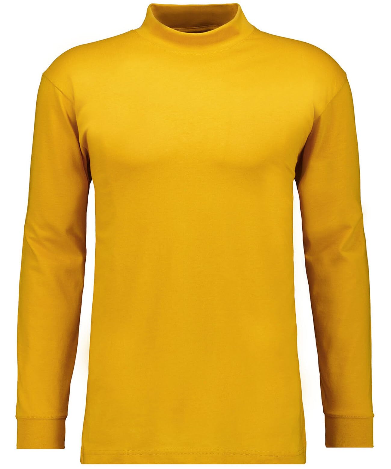 Ragman Men's Yellow Stand-Up Collar Shirt Long Sleeve Xl, Mustard-536