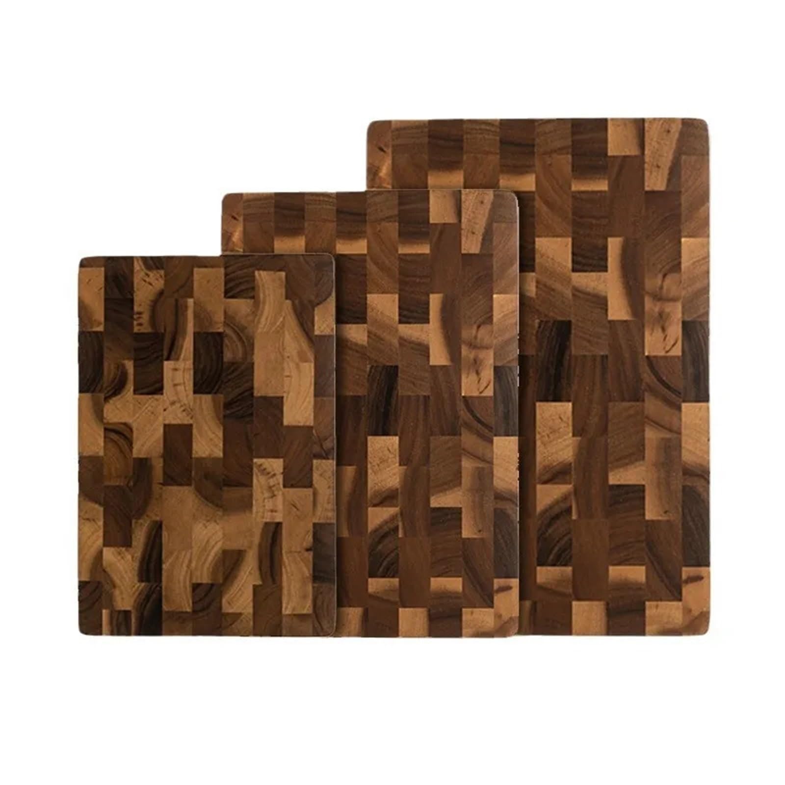 Tabla de cortar de plástico Tabla de cortar doble cara, empalme madera, drenaje, agua y utensilios cocina for restaurantes(38X28X1.8CM)