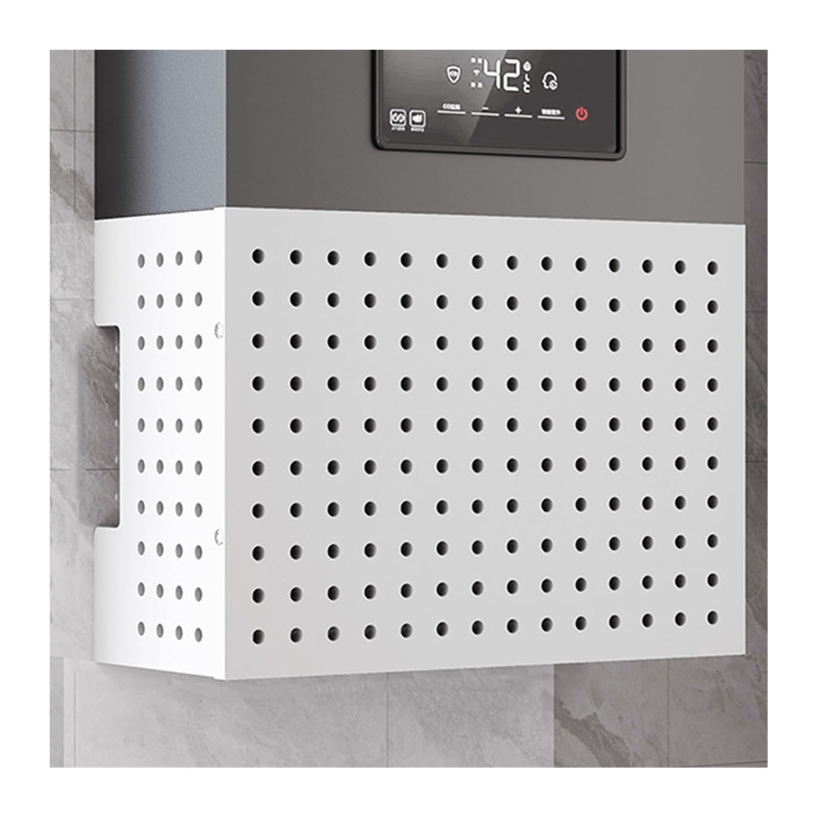 Kitchen Pegboard Organizer Kit With 8 Hooks, Peg Board Storage Rack, Decorative Blocking Plate For Water Heater Pipeline, Gas Pipeline Shielding Cover For Garage Office Bathroom((W x D x H) 40x15x26CM