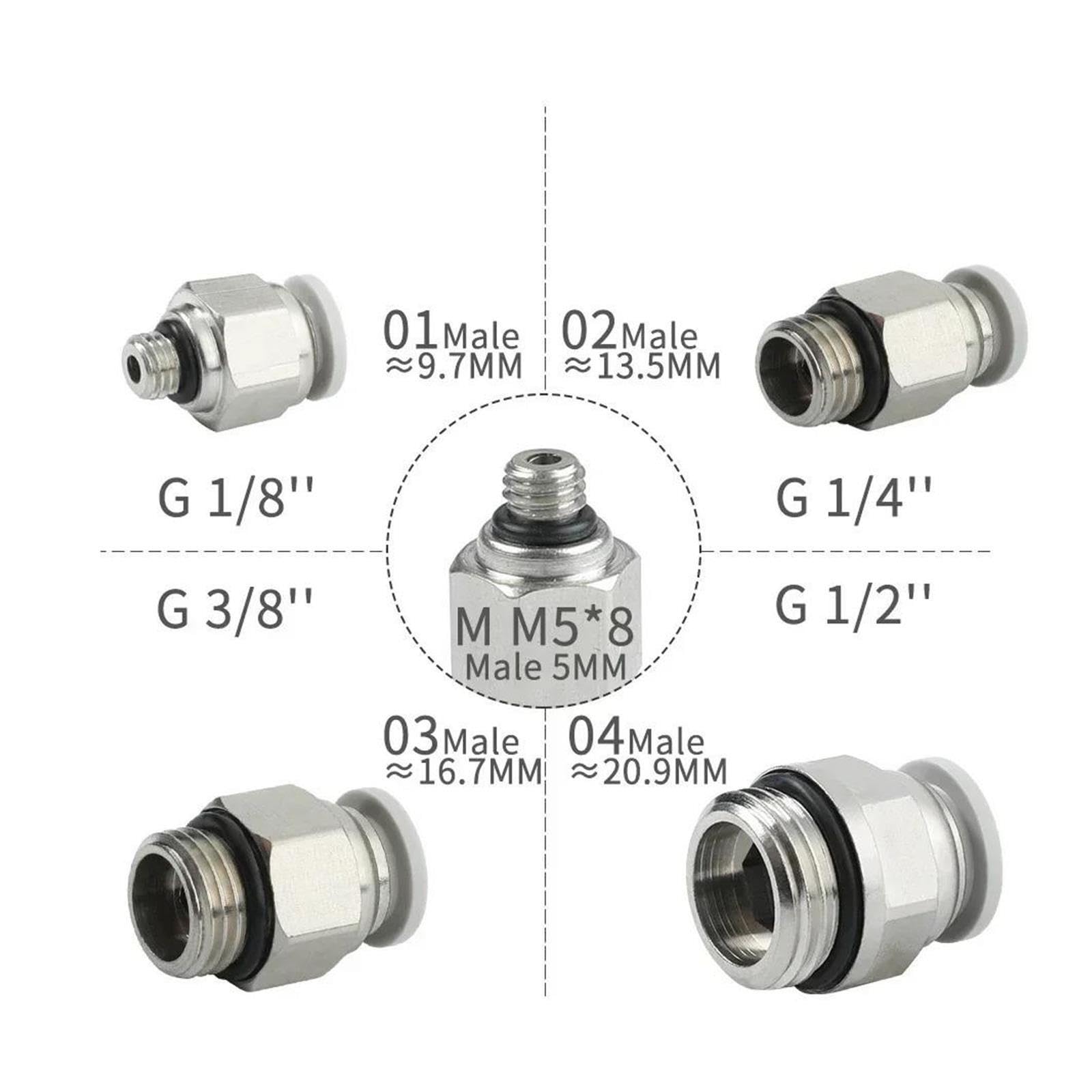 10-teiliges Kunststoff-PC-Push-In-Pneumatik-Rohrverbinder-Set