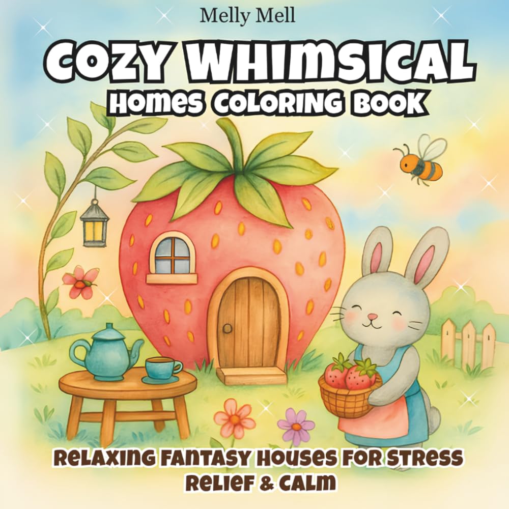 Cozy Whimsical Homes Coloring Book: 51 Unique Fantasy House Designs | Relaxing Stress Relief & Mindful Coloring for Adults