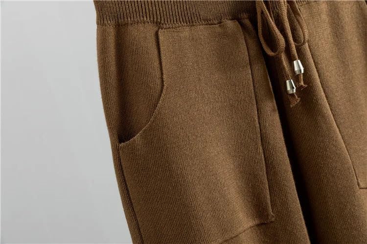3 szt. damski sweter dres długi kardigan płaszcz pół golf kamizelka spodnie dzianinowe garnitury
