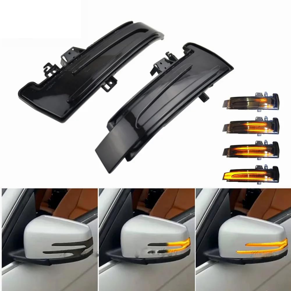 Hacreyatu Clignotants LED Dynamiques Gauche Droite Mercedes W176 W246 W212 W204 CLA GLA - Style Sportif Défilant