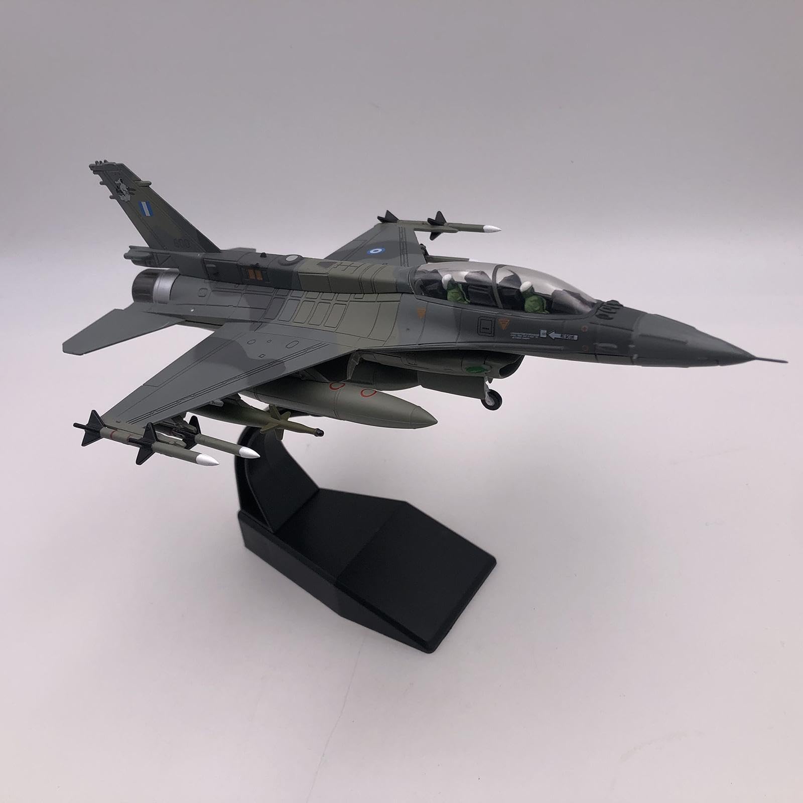 Diecast Avión Modelo F16 Avión de Jet de Colección Juguete de Aleación con Soporte Diseño Retro Adecuado para Regalos Decoración del Hogar
