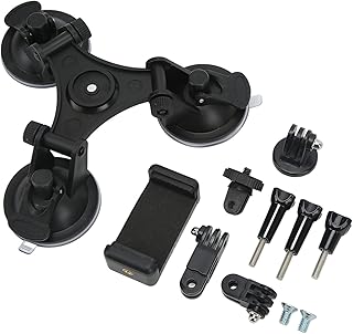 KIMISS Tripod Suction Cup Triple Cup DSLR Camera Suction Mount Professional Camera Suction Cup Car Mount for Action Cameras Mobile Phones