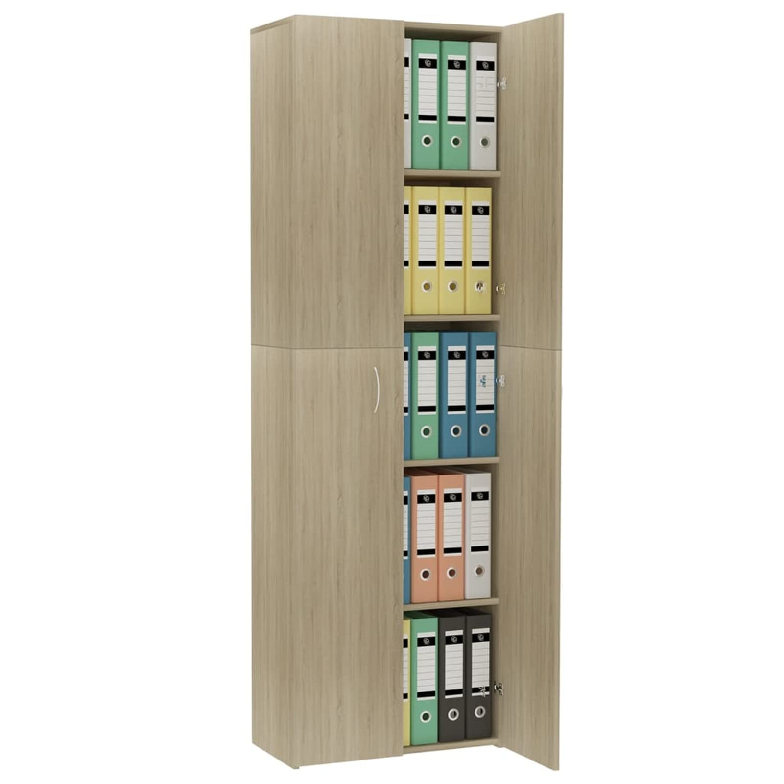 Armadio per Ufficio Rovere Sonoma 60x32x190cm Legno Multistrato,Armadio per Ufficio,Armadi Archivio,Armadio per Collezione per Ufficio-800300