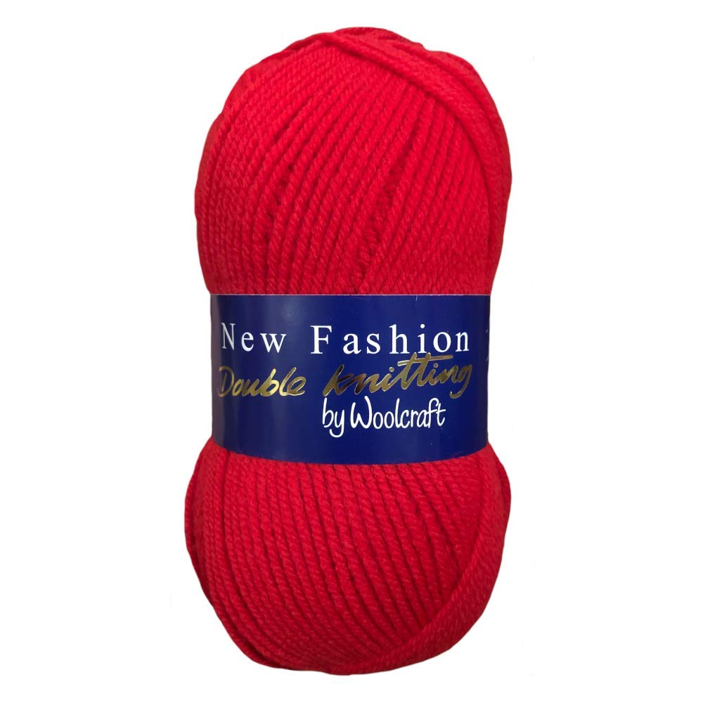 10 x 100g Woolcraft Knitting Wool/Yarn New DK (Signal Red 1010)