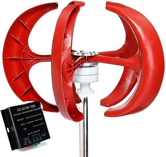 Vertical Wind Turbine Generator 3000W, 5 Blades Wind Power Motor Kit with MPPT Controller for Home Hybrids Streetlight