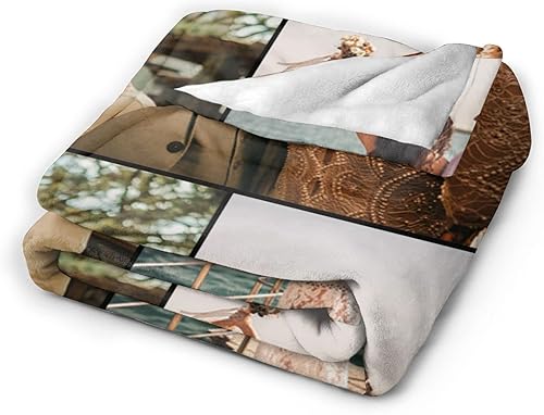 Miniatura 7 de Manta personalizada con collages de fotos, manta personalizada para amigos, familia, mascotas, utilizada como recuerdo y regalo, 1 foto de 60 x 50