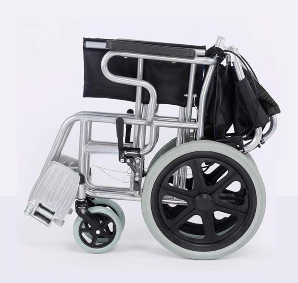 Silla de Ruedas Manual,Sillas de Ruedas de Transporte Silla de Ruedas de Conducción Médica Brazos Y Elevación de Piernas para Descanso Silla de Ruedas Manual Ligera Y Plegable/Blue