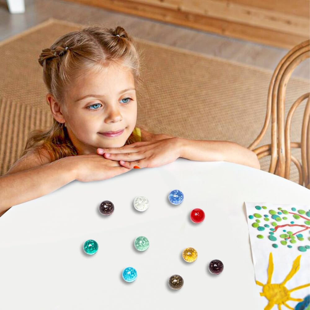 20 Canicas De Vidrio Que Brillan En La Oscuridad – 10 Colores Variados, Diámetro 13 Mm, Educativas Y Versátiles Para Juegos Y Manualidades