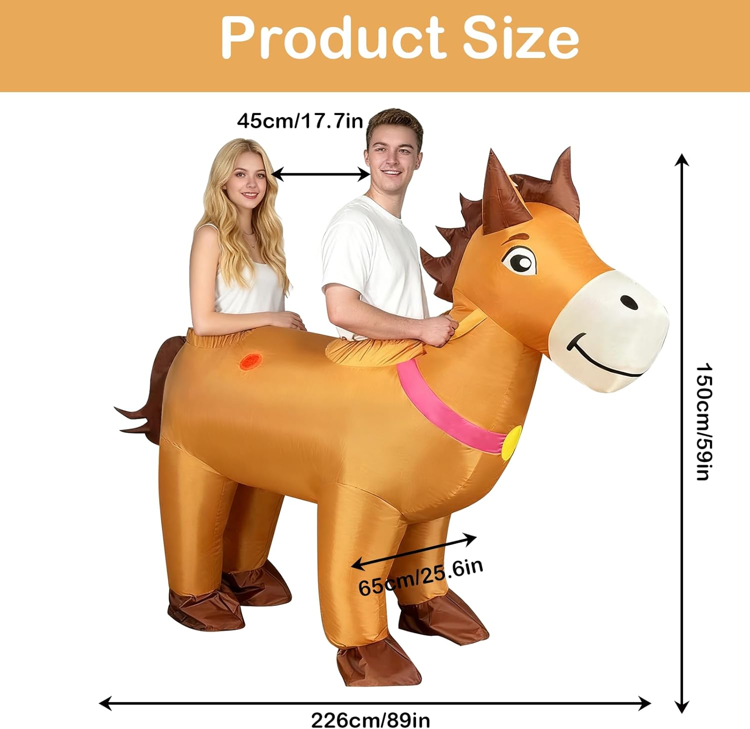 Couple Inflatable Horse Costume for Adult Valentine Blow Up Costumes 2 People Funny for Men Women Cosplay