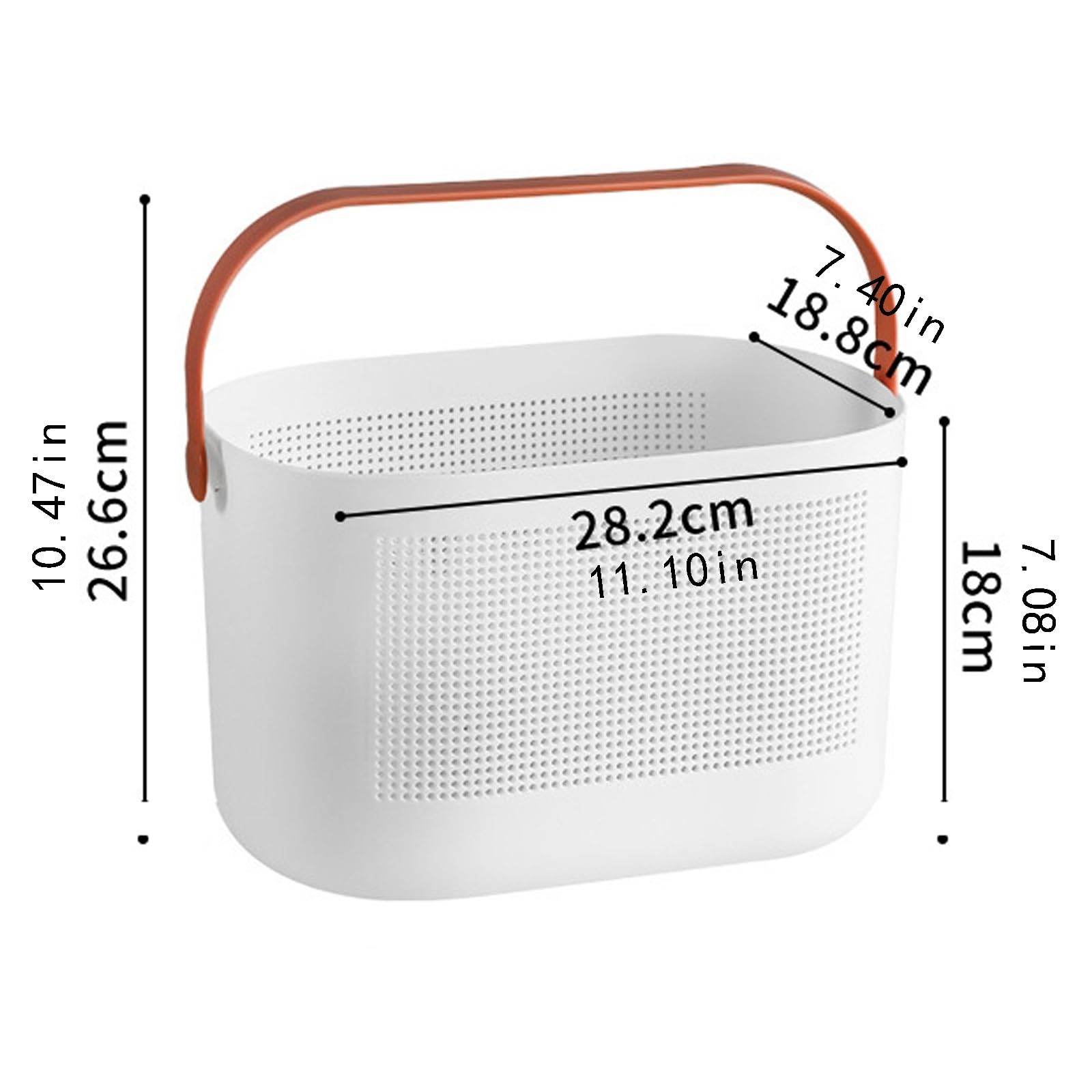 Cesta de ducha portátil con agujeros de drenaje y asas prácticas para almacenamiento en el baño