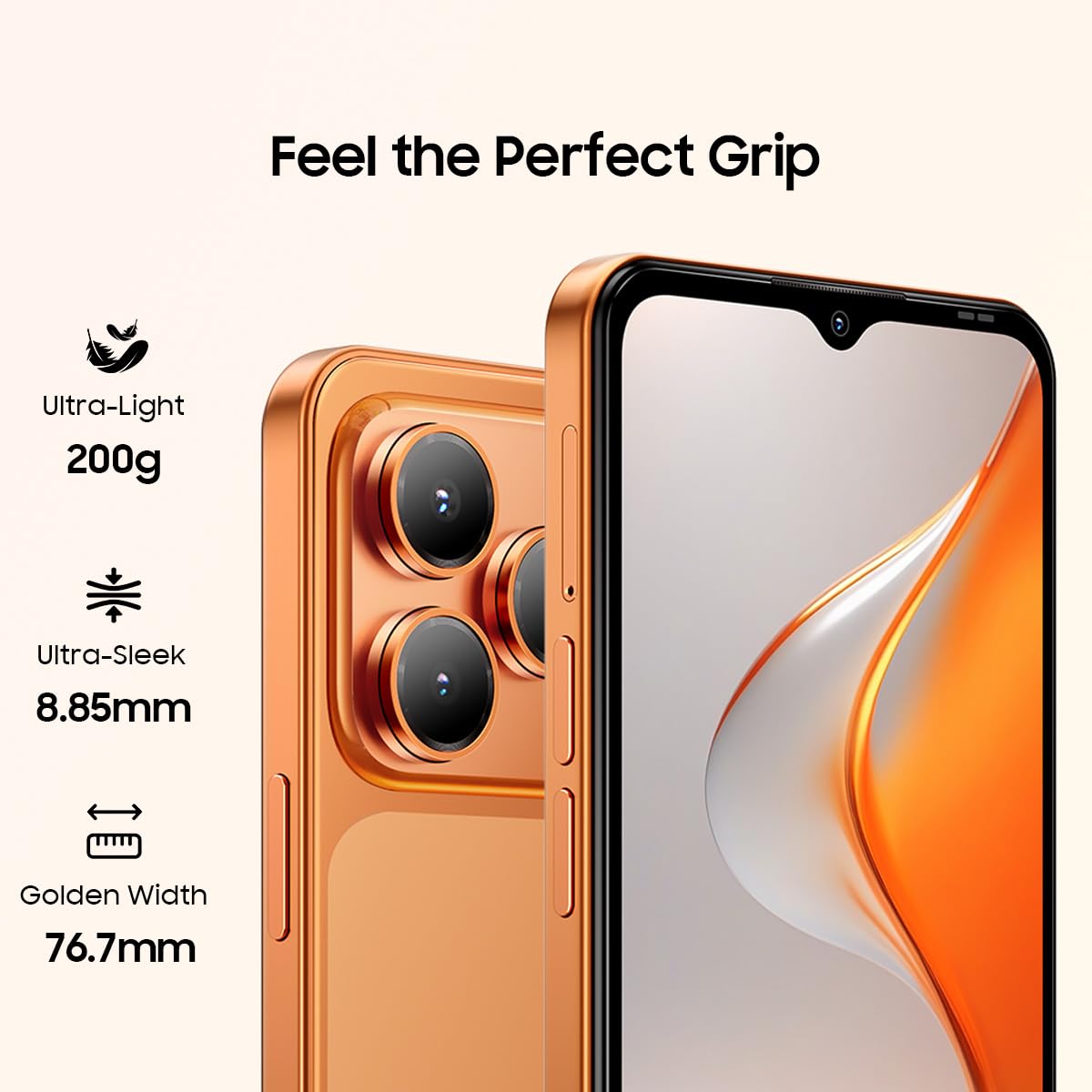 Blackview Wave 7C 4G Smartphone Offerte, Display 6,56'' HD+, 16GB+128GB (Esterna 2TB), Creatore AI Foto & Video, 32MP+13MP, Video 1080P, 3 Slot per Schede, Android 16 Dual SIM Cellulare, GPS Nero