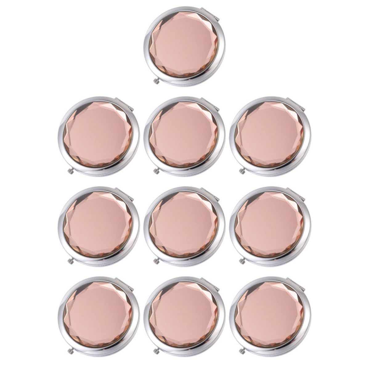 TOYANDONA 10 Piezas Espejo Compacto de Maquillaje de Doble Cara, Plegable, de Metal y Vidrio, Ligero y Elegante para Llevar Bolso o Viajes de Mujeres
