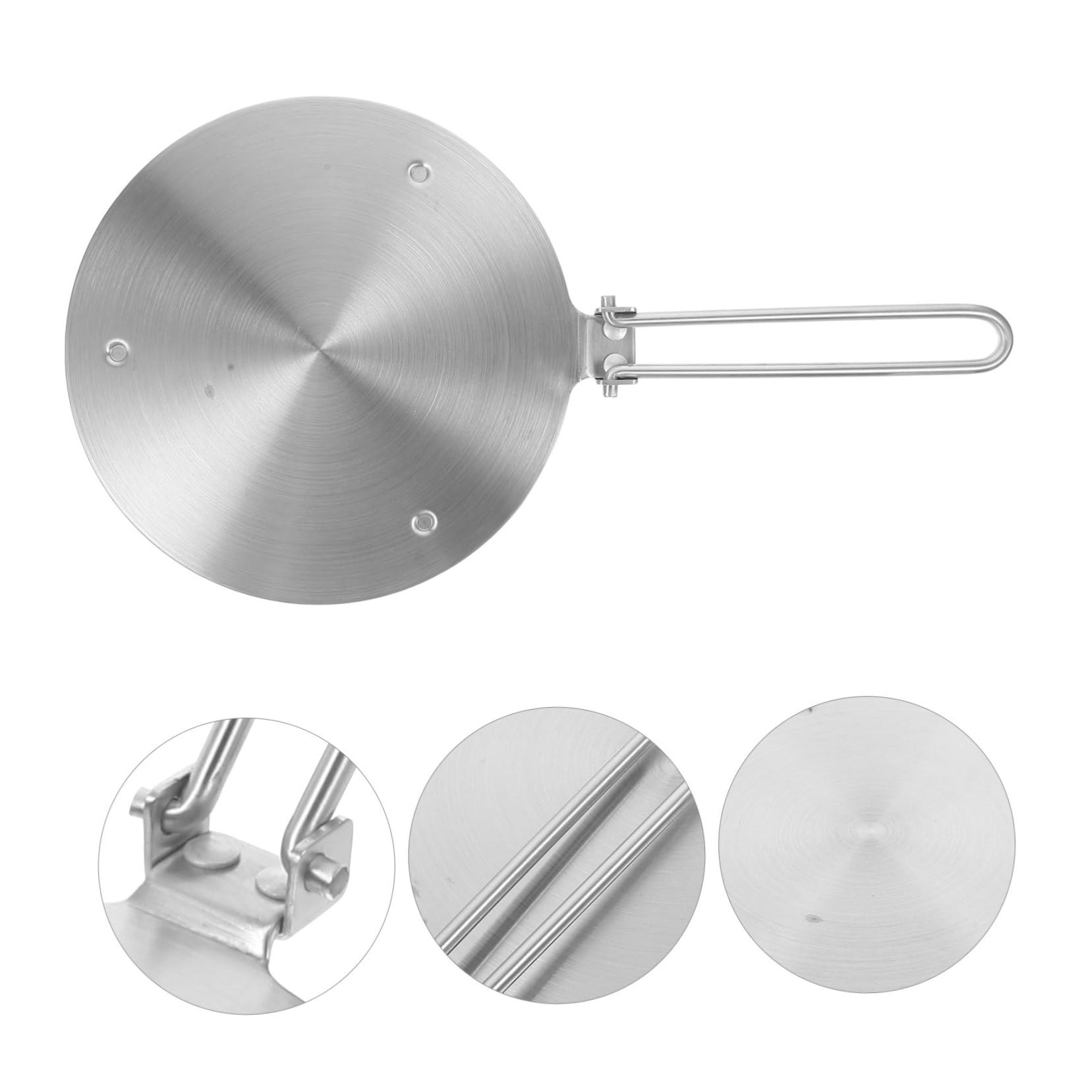 Placa Difusora de Calor Inoxidable para Hornillas Gas y Eléctricas Asa Plegable para Descongelar y Cocinar