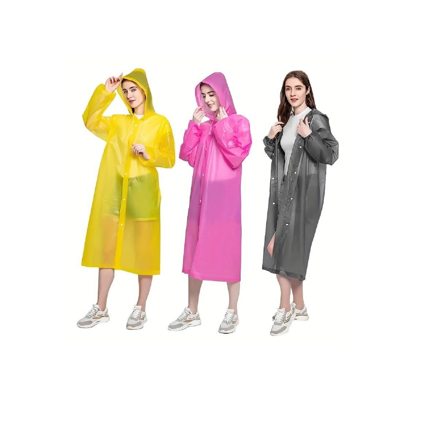 2x Poncho Impermeabile Con Cappuccio - Trasparente, Taglia Unica, Per Uomo E Donna