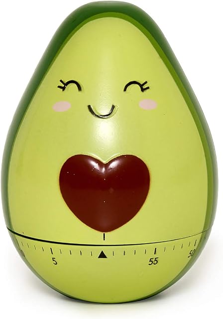 Legami - Zegar kuchenny, regulowany ręcznie, 60 minut, bez baterii, Ø 6 cm, motyw awokado