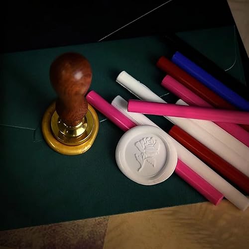 Miniatura 10 de 16 barras de sellado de cera para pistola de pegamento para sello de cera, verde, ideal para invitaciones de boda, tarjetas, sobres, paquetes de vino