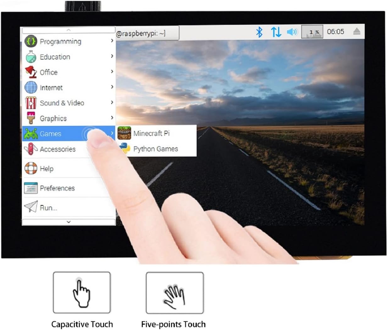 waveshare 4.3inch HDMI LCD 800x480 IPS Capacitive Touch Screen HDMI Interface Support All Version Raspberry Pi 4B/3B+/3B/2B/Zero/Zero W/Zero WH,Jetson Nano BB Black Banana Pi Windows 10/8.1/8/7
