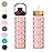 MUKOKO 24oz Glass Water Bottle with 2 Lids-Handle Flip Lid&Bamboo Straw Lid,Motivational Water Tumbler with Time Marker Reminder and Silicone Sleeve, Leakproof-Pink