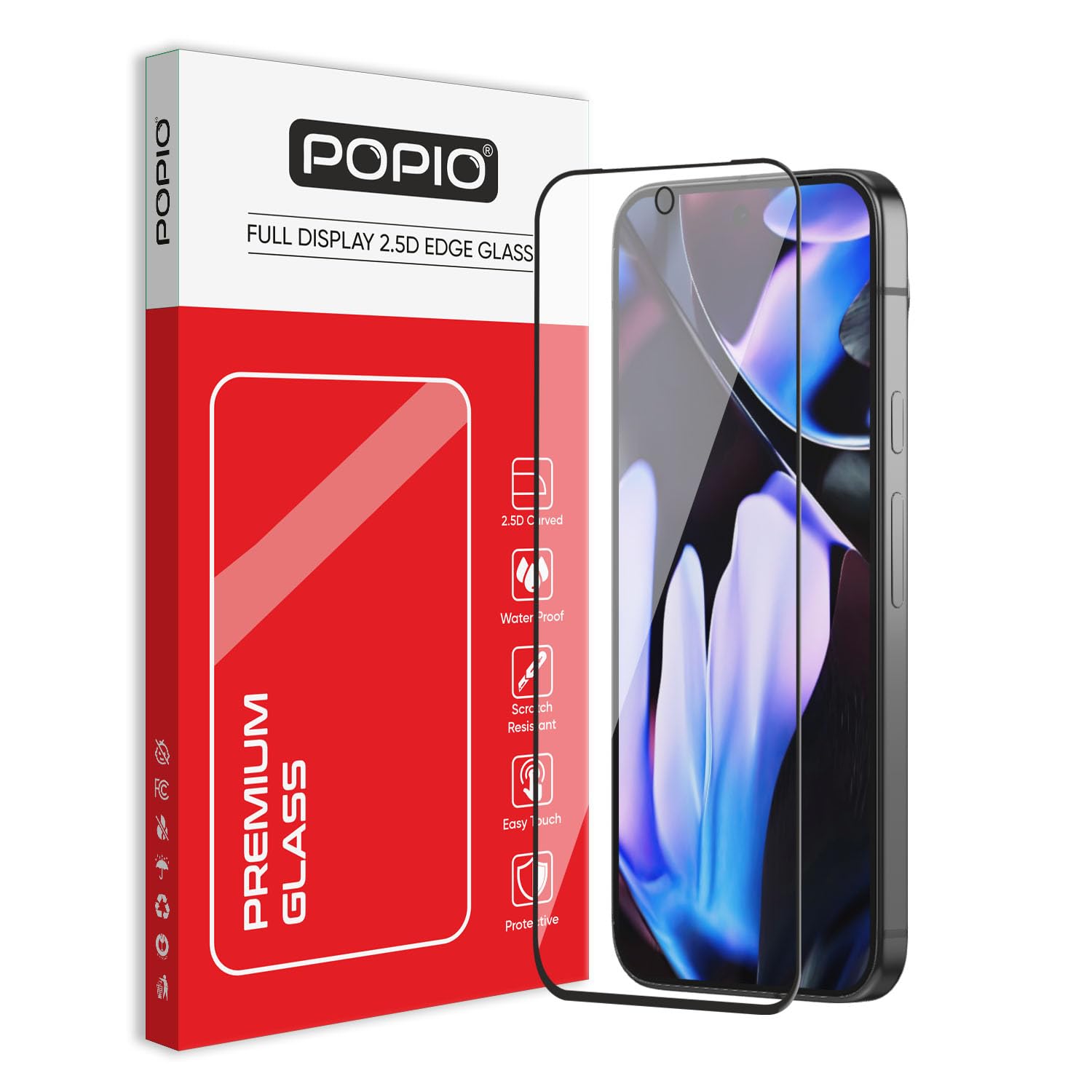 Tempered Glass Screen Protector Compatible for Google Pixel 9 Pro XL (Black) with Edge to Edge Coverage and Easy Installation kit