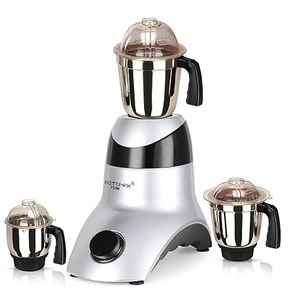 Rotomix NORTSA21 750-Watt Mixer Grinder with 3 Jars (1 Wet Jar, 1 Dry Jar and 1 Chutney Jar) ISI Certified - SilverBlack Make in India