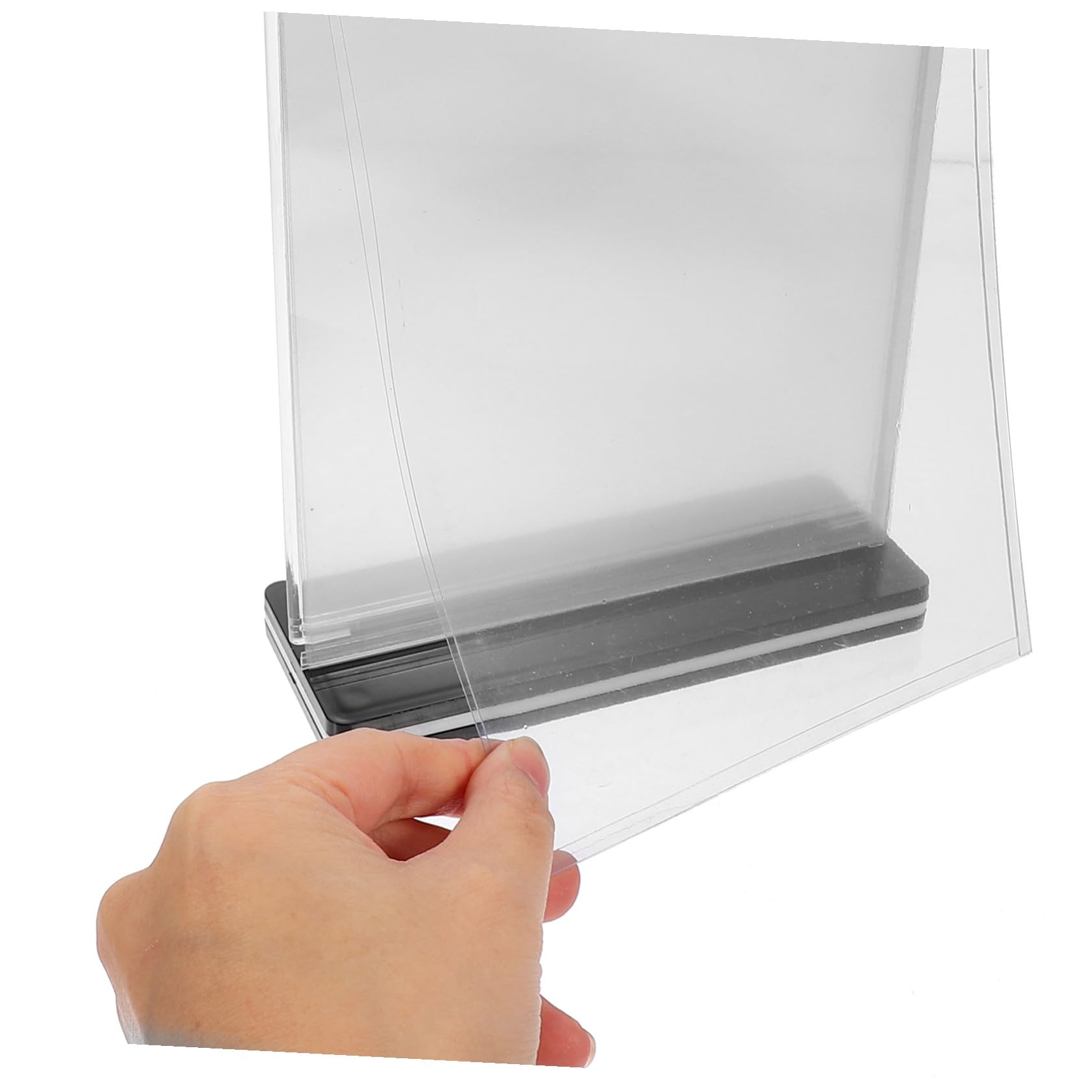 Gatuida Soporte de Menú Acrílico Transparente A5 (145x205 Mm) 2 Piezas para Mesa, Expositor de Carteles de Restaurante y Oficina, Porta Tarjetas Vertical Multifuncional para