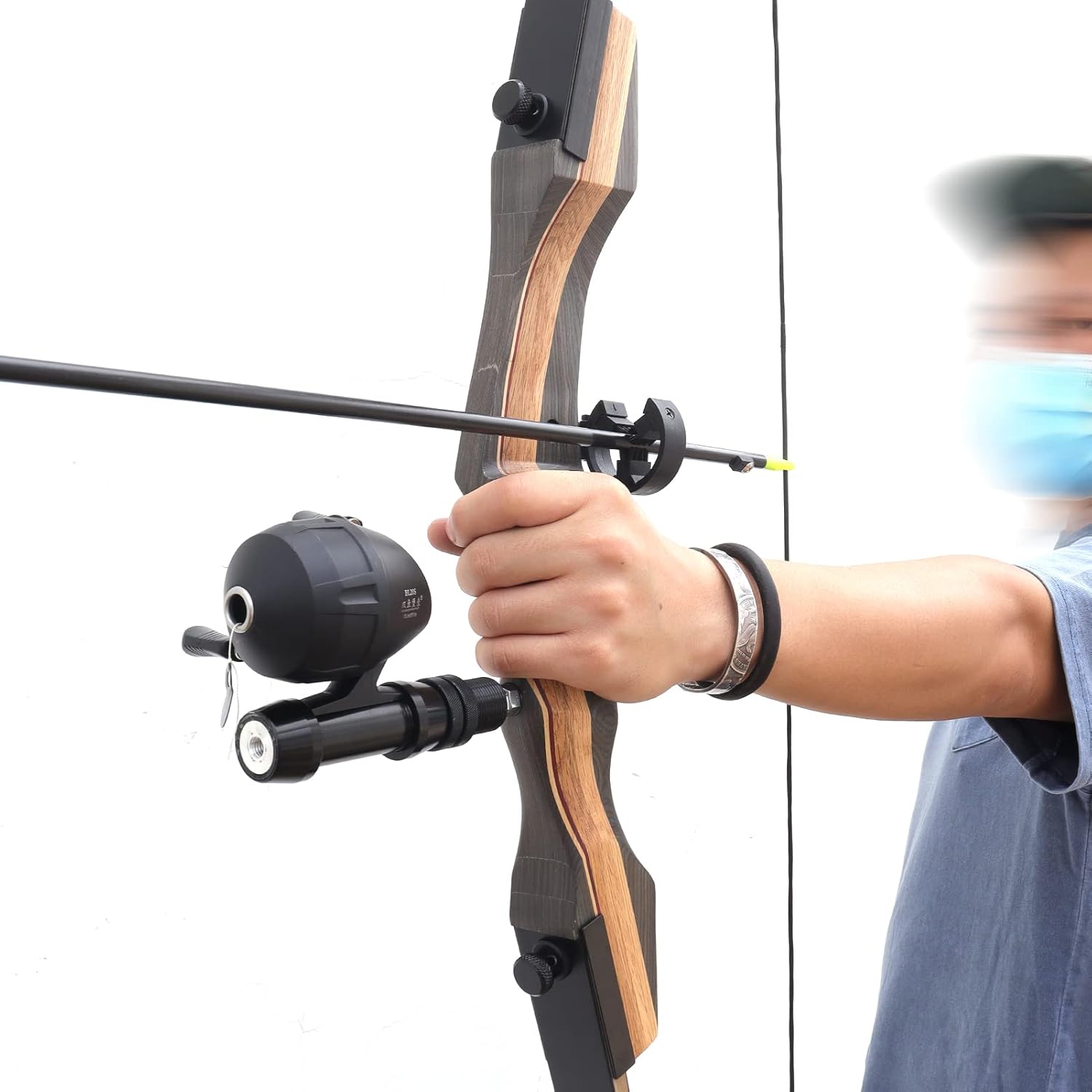 62" Hunting Recurve Bow Archery Set Adult 25-50lbs Fishing Bow and Arrow for Adults Hunting Right Hand with 3pcs Bow Fishing Arrows