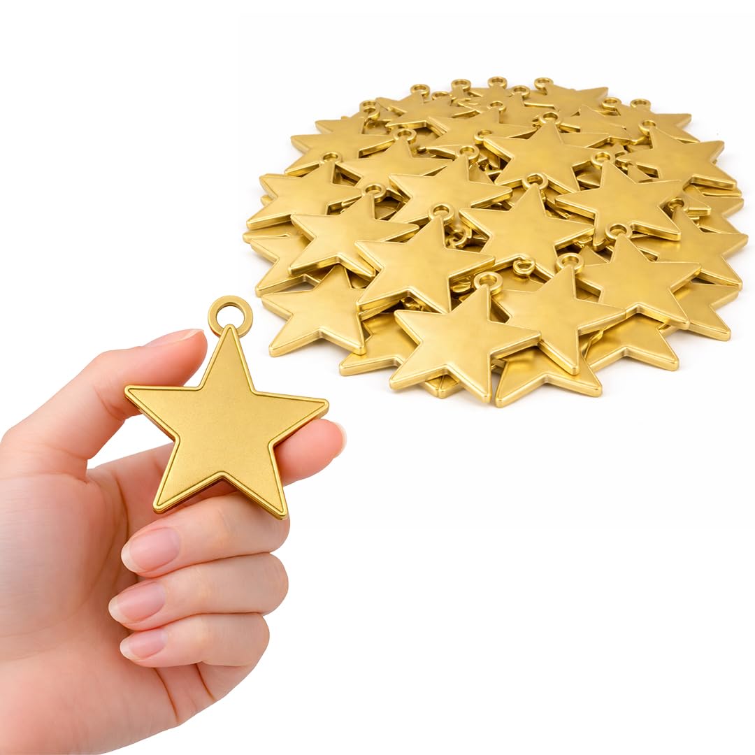 Gold Plastic Star Shaped Balloon Weights 8g – Pack of 50 Helium Balloon Holders for Party, Event & Display Decorations