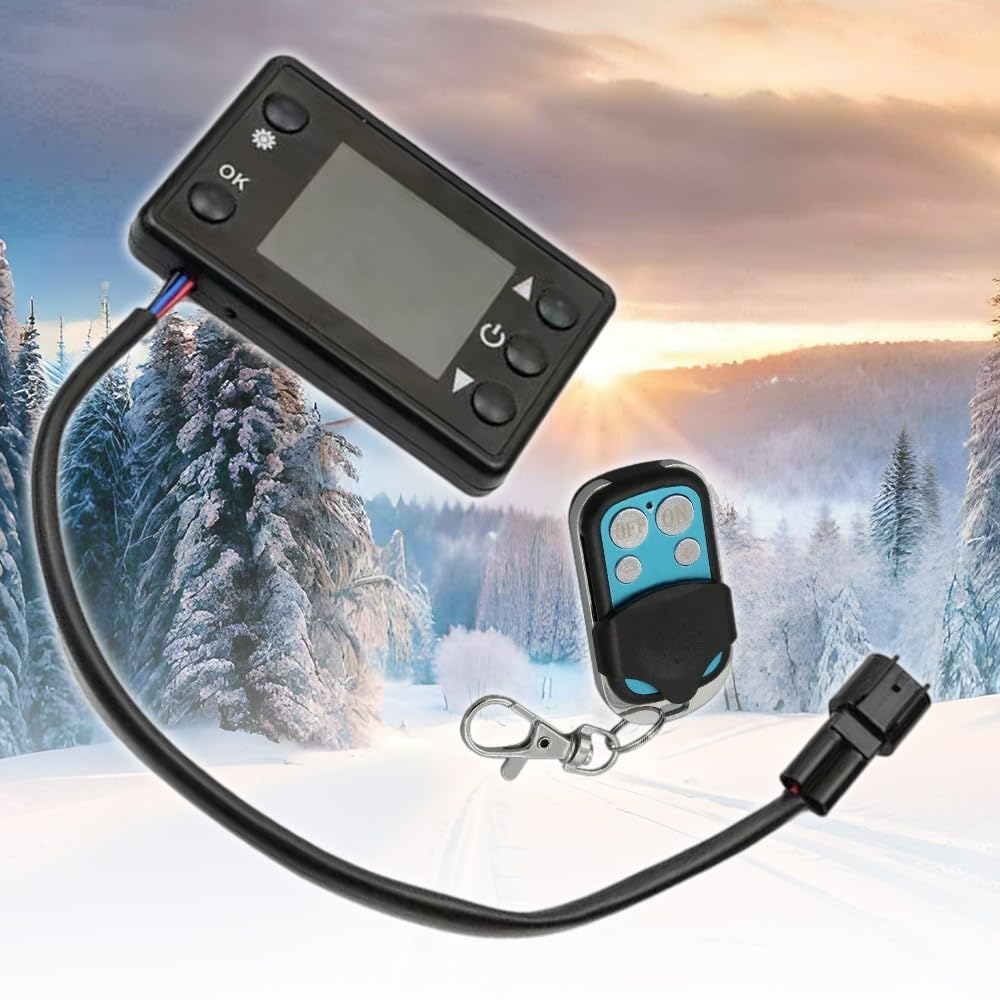 Riloer LCD per riscaldatore di parcheggio, controller del riscaldatore,con controller dell'interruttore display LCD, riscaldatore d'aria diesel per camion per auto, mini portatile universale (12/24V)