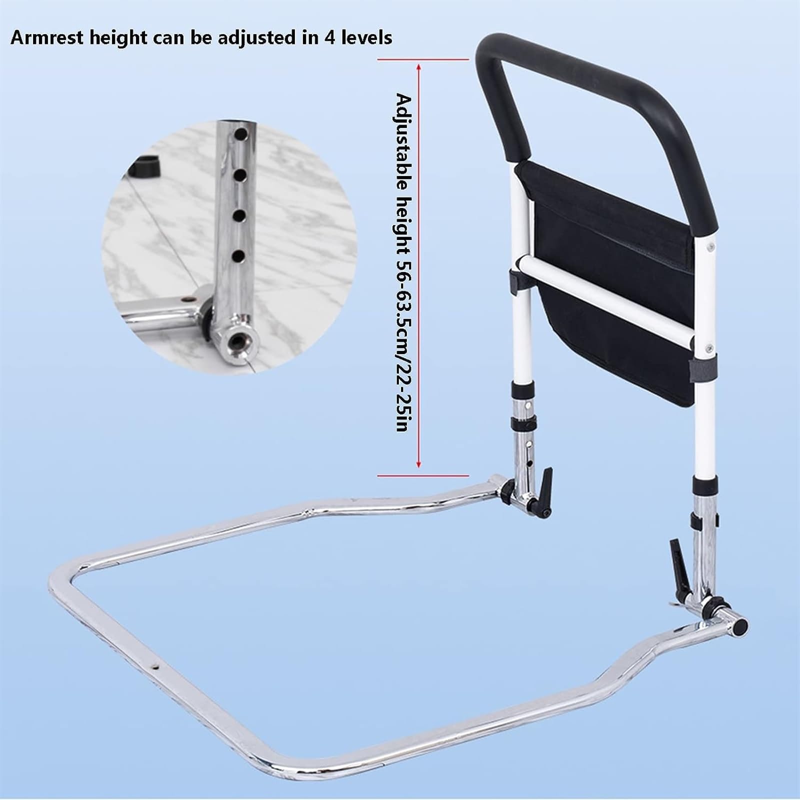 Prevenzione della caduta sul comodino Barra di sostegno Aiuto alla mobilità Sponda del letto for gli anziani Cadere dal letto Maniglia pieghevole for l'assistenza del letto Adatta King Queen Full Twin