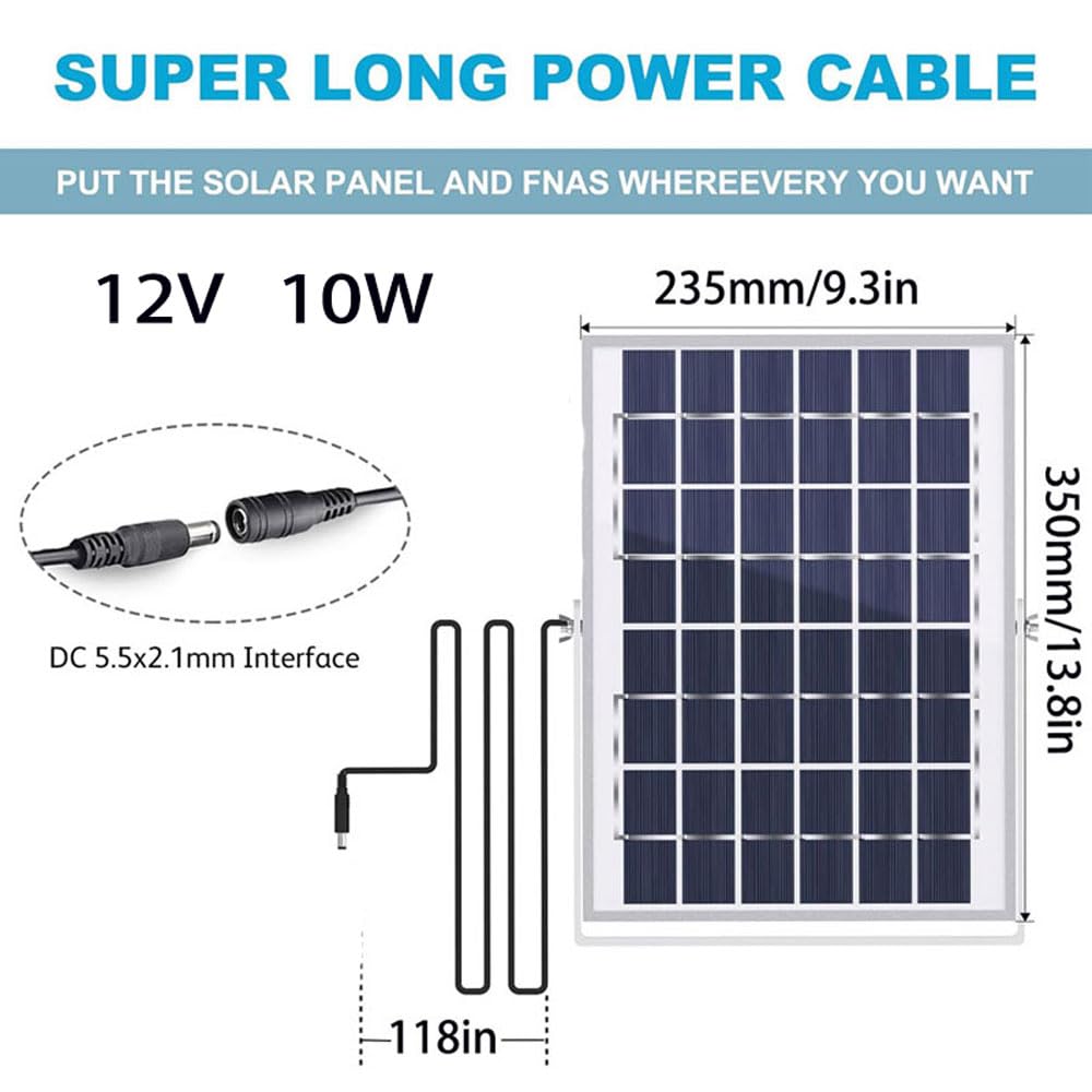Pannello solare da 12 V con 6 adattatori opzionali, caricabatterie portatile per pannello solare da 10 W, per aprire cancelli di veicoli, recinzioni elettriche, pollai, trattori, barche
