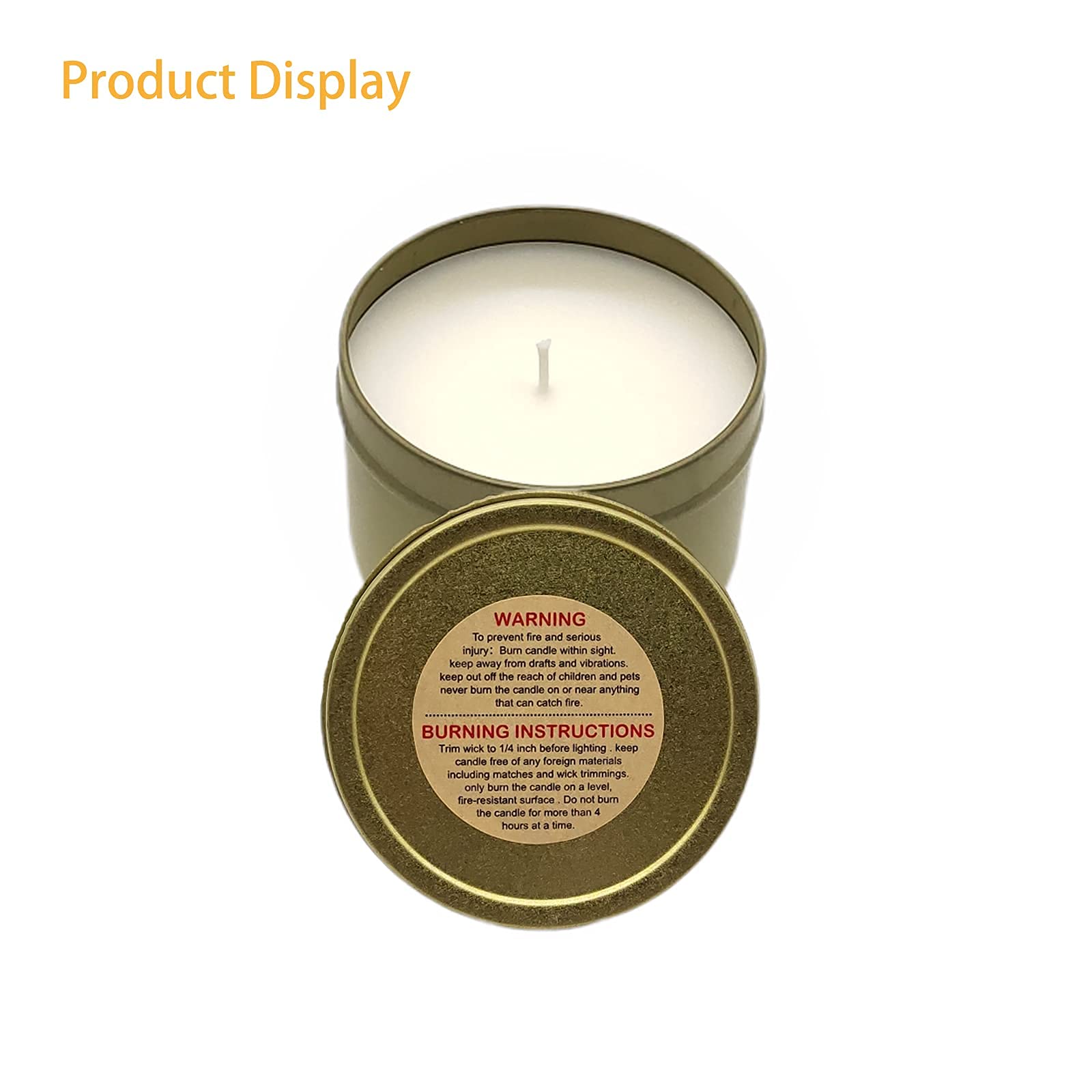 PMCDS2G Candle Warning Labels 1.5" Kraft Paper Candle Jar Container Stickers 500 Pieces Per Roll