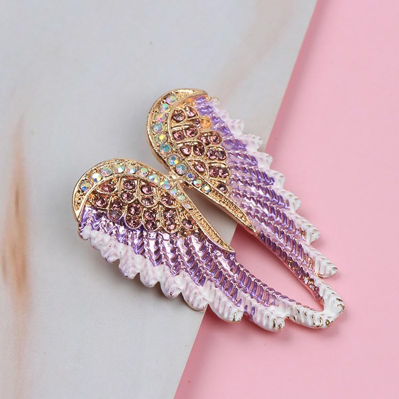 Image of 3Pcs Sparkling Rhinestone Angel Wings Brooch Glamorous Clothing Accent