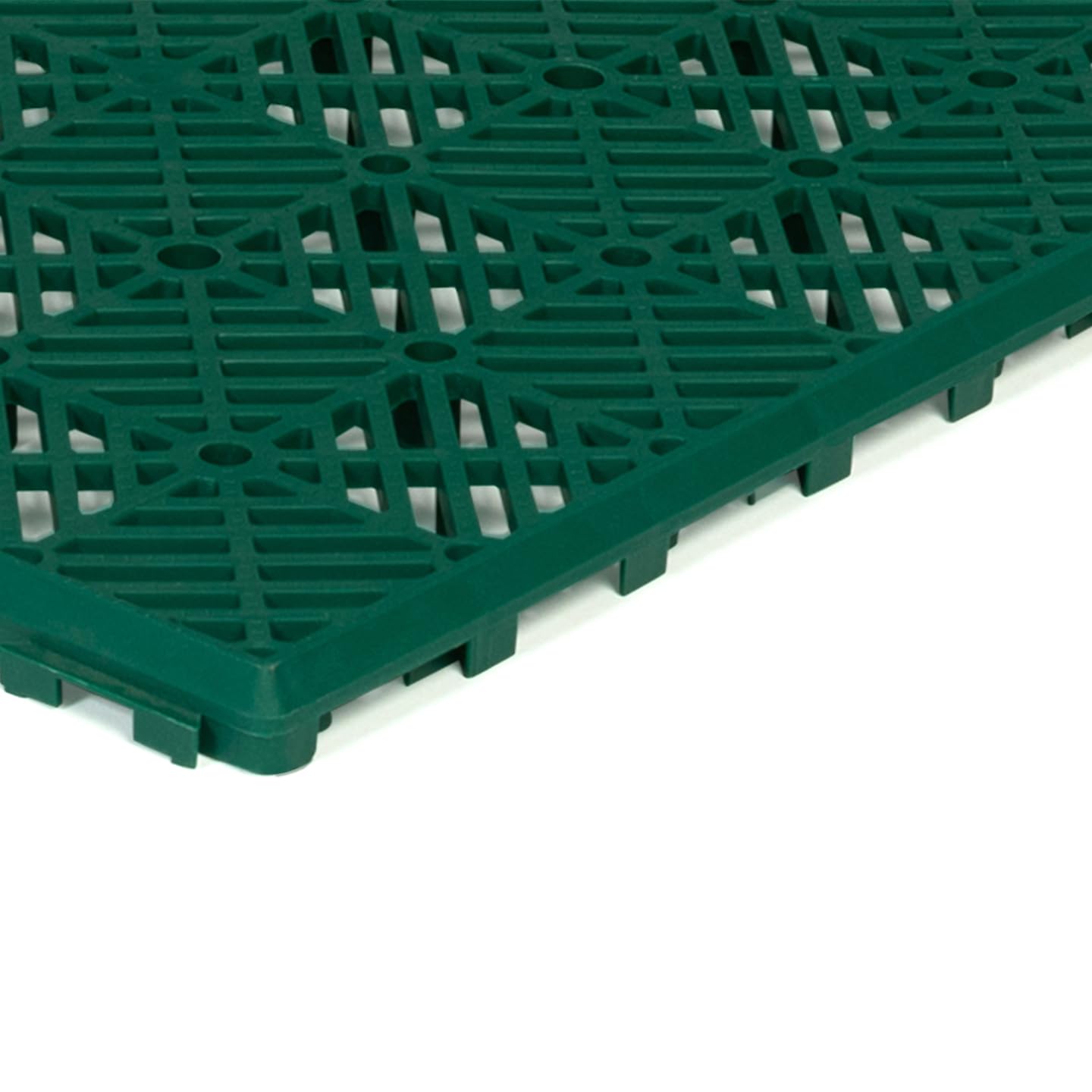 IDMarket - Set 10 pezzi piastrelle plastica pavimento giardino verdi 29,5x29,5 cm