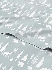 Twin XL Christmas Woodlands Sheet Set - Holiday Xmas Pattern Bedding Set - Deep Pockets - Snug Fit - 3 Piece - Wrinkle Free & Easy Care - Festive Winter - Holiday Sheets for Women, Men, Kids & Teens