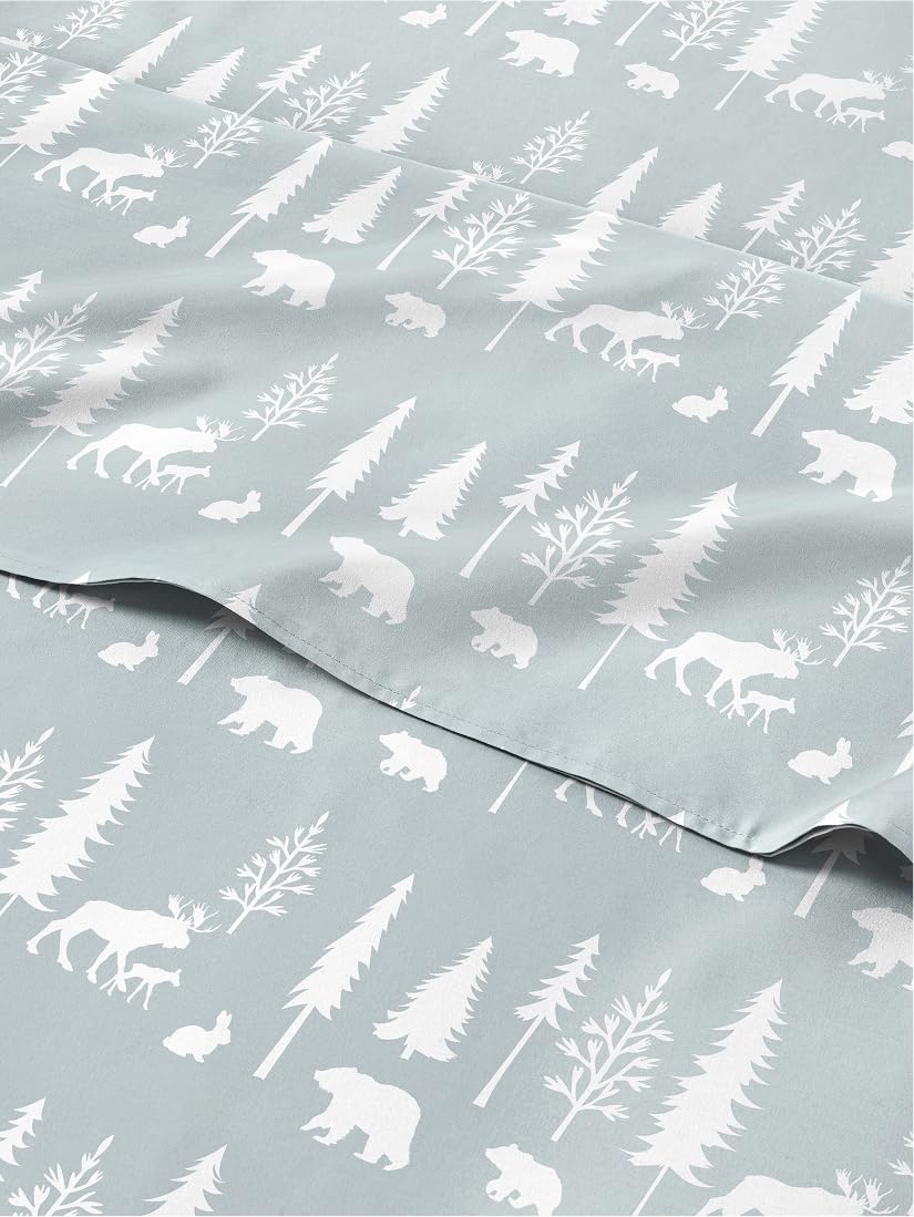 Christmas Sheet Set, Woodlands, Holiday Xmas Bedding Set - Twin Size