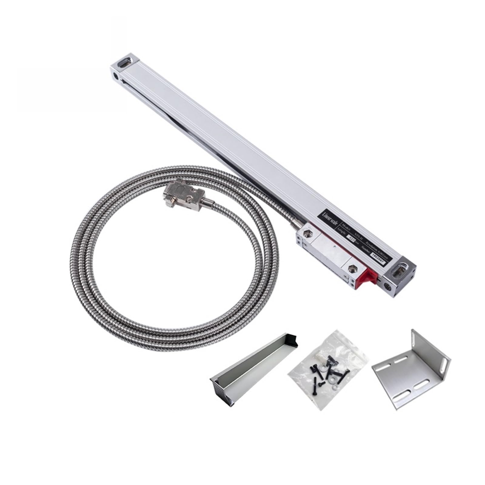Hochpräziser, schlanker, linearer Glasmaßstab, 1 µm, 5 V, TTL, 50–400 mm, optischer Encoder, Gitterlineal for Schleif- und Drehmaschinen Digitale Anzeige(200mm travel 0.001mm)