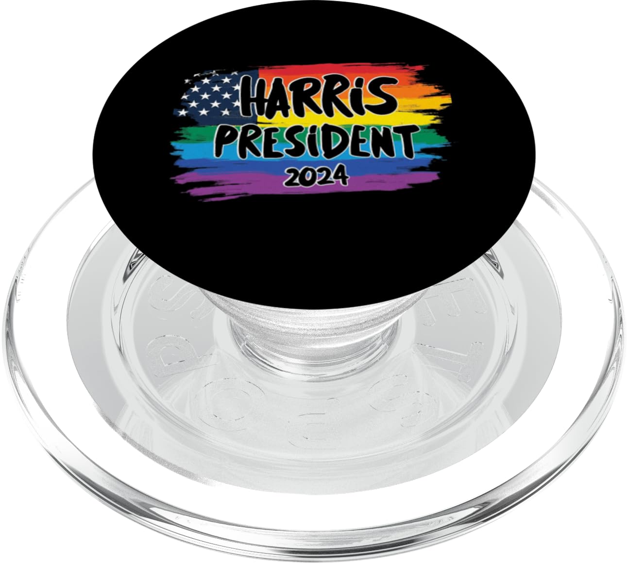HARR'S PRESIDENT 2024 USA Pride Flag PopSockets PopGrip for MagSafe, Clear