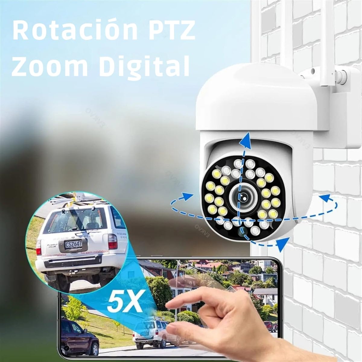 Telecamera IP Cupola 3MP Con Visione Notturna E Allarme | Rotazione PTZ, Wi-Fi, Archiviazione Fino A 128GB