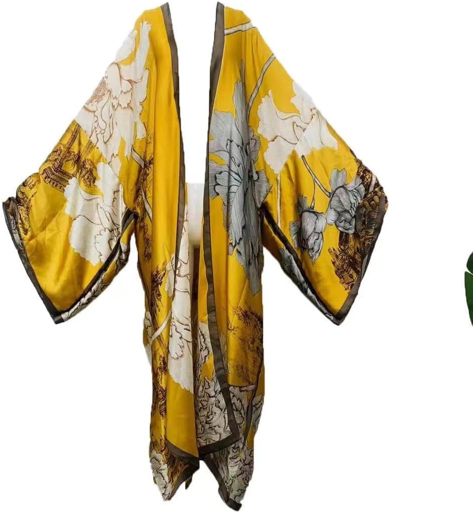 Summer Silk Feeling Women Bikini Sweet kimono Cardigan Stitch Cocktail sexcy Boho African Holiday Batwing SleeveRobe Kaftan