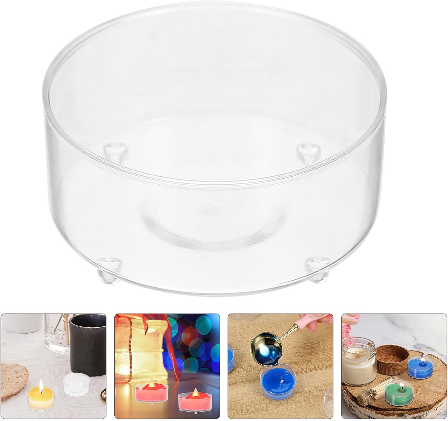 Plastic Tea Light Candle Cups Candle Organizer Jars 50pcs with High Transparency Design Lightweight and Portable Round Travel and Daily Life