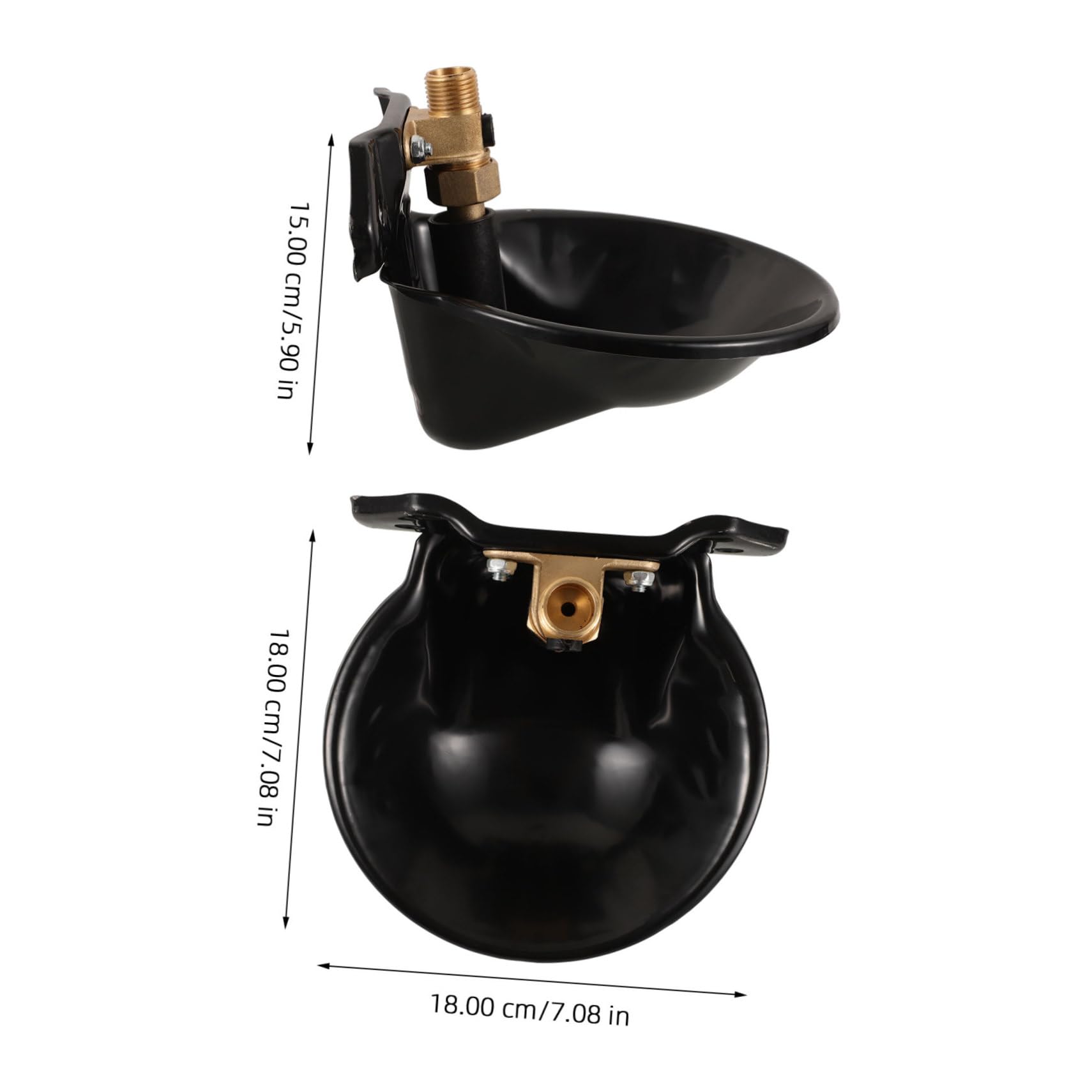 Abbeveratoio Automatico per Mucche in Acciaio Nero a Grande Capacità | Ciotola a Forma di Bowl, Pratico Dispensatore Automatico per Cavalli, Uso Zootecnico