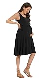 Women's Maternity Dress Sleeveless Ruffle Tank Pregnancy Clothes