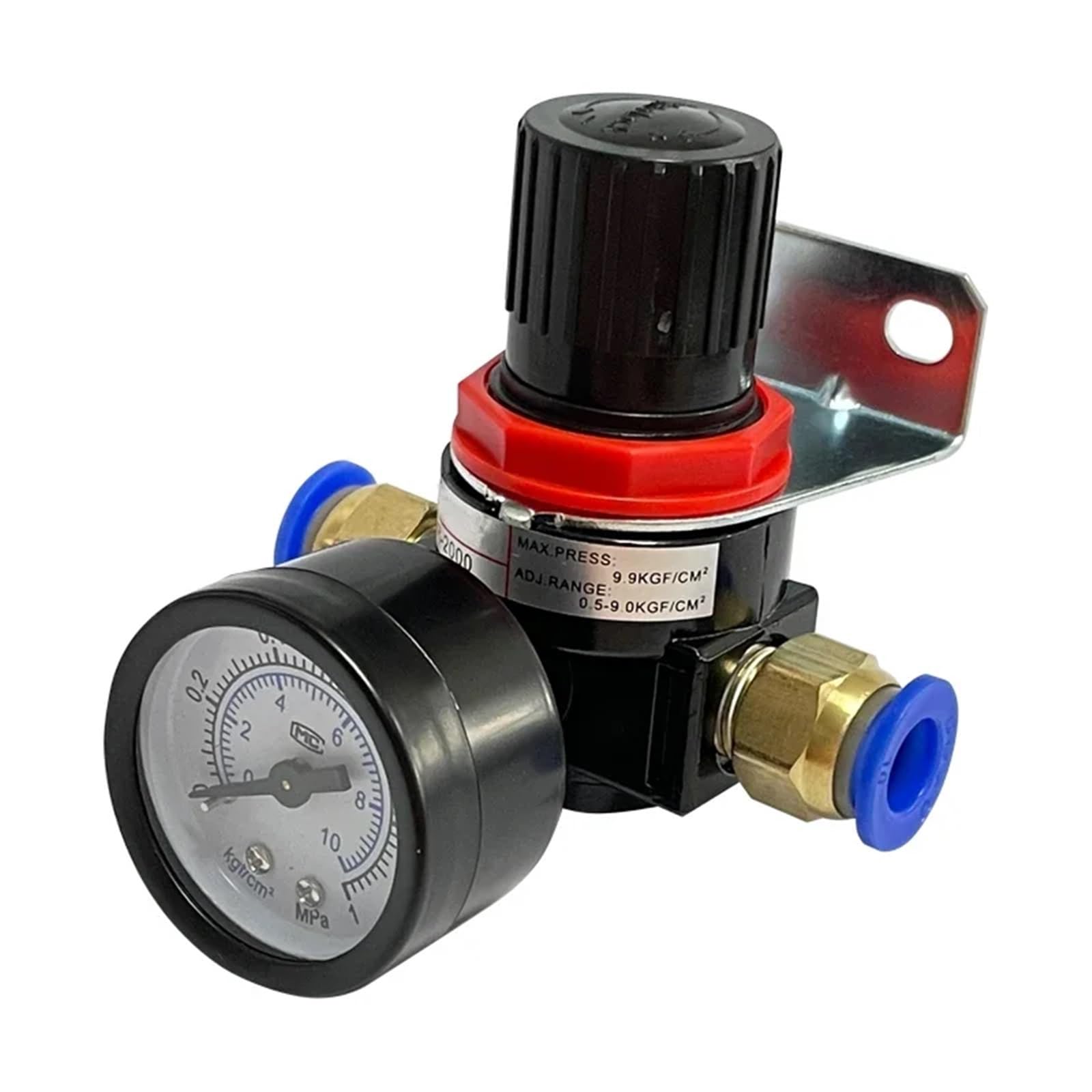 1 pz AR2000 1/4'' Regolatore di pressione 'aria Compressore Pompa Unità di trattamento di regolazione del gas con manometro Lega di alluminio regolabile(AR2000)
