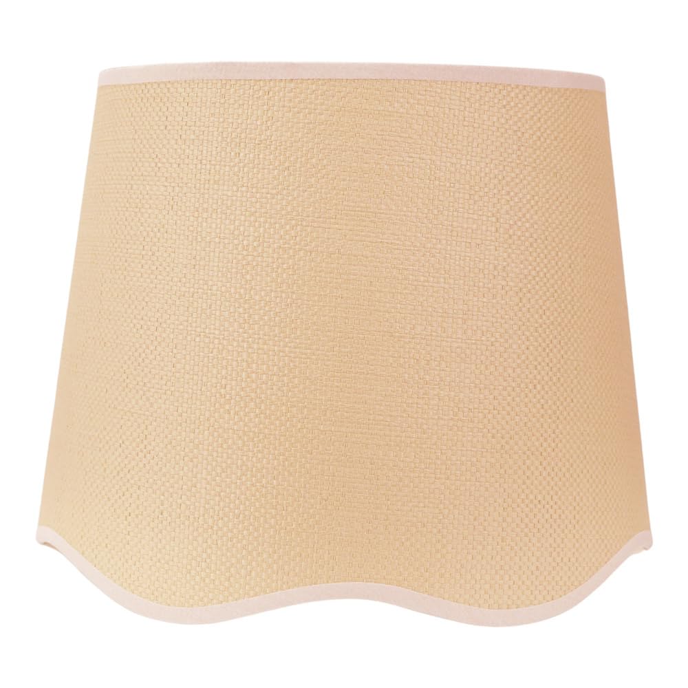 Valuelights Dutton Natural Fabric White Trim Scallop Edge Large Lamp Shade And Bulb (D)35Cm from B&Q
