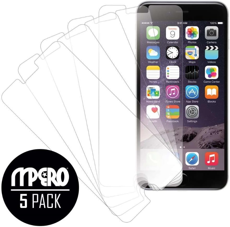 iPhone 6 Plus/iPhone 6S Plus Screen Protector Cover, Ultra-Clear 5-Pack Case - Mpero